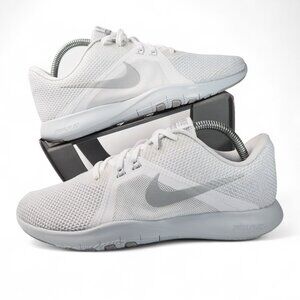 Nike Flex Trainer 8 'White Silver' Women's 9 Performance Sneakers 924339-100